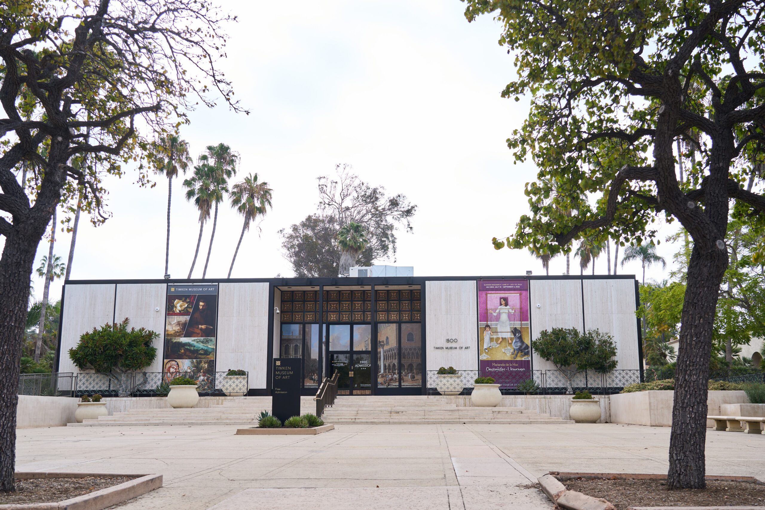 Front entrance of the Timken Museum of Art building.