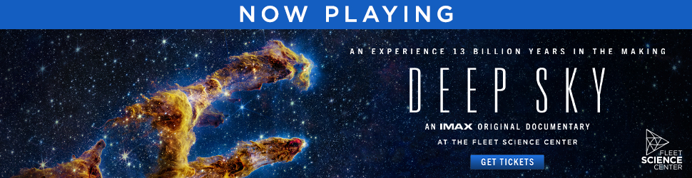 A vibrant and dynamic promotional image featuring a celestial-themed digital artwork with vivid colors and intricate patterns, conveying a sense of depth and exploration in the night sky. The image is created for DeepSky, a marketing campaign, and includes the DeepSky logo in the bottom right corner.